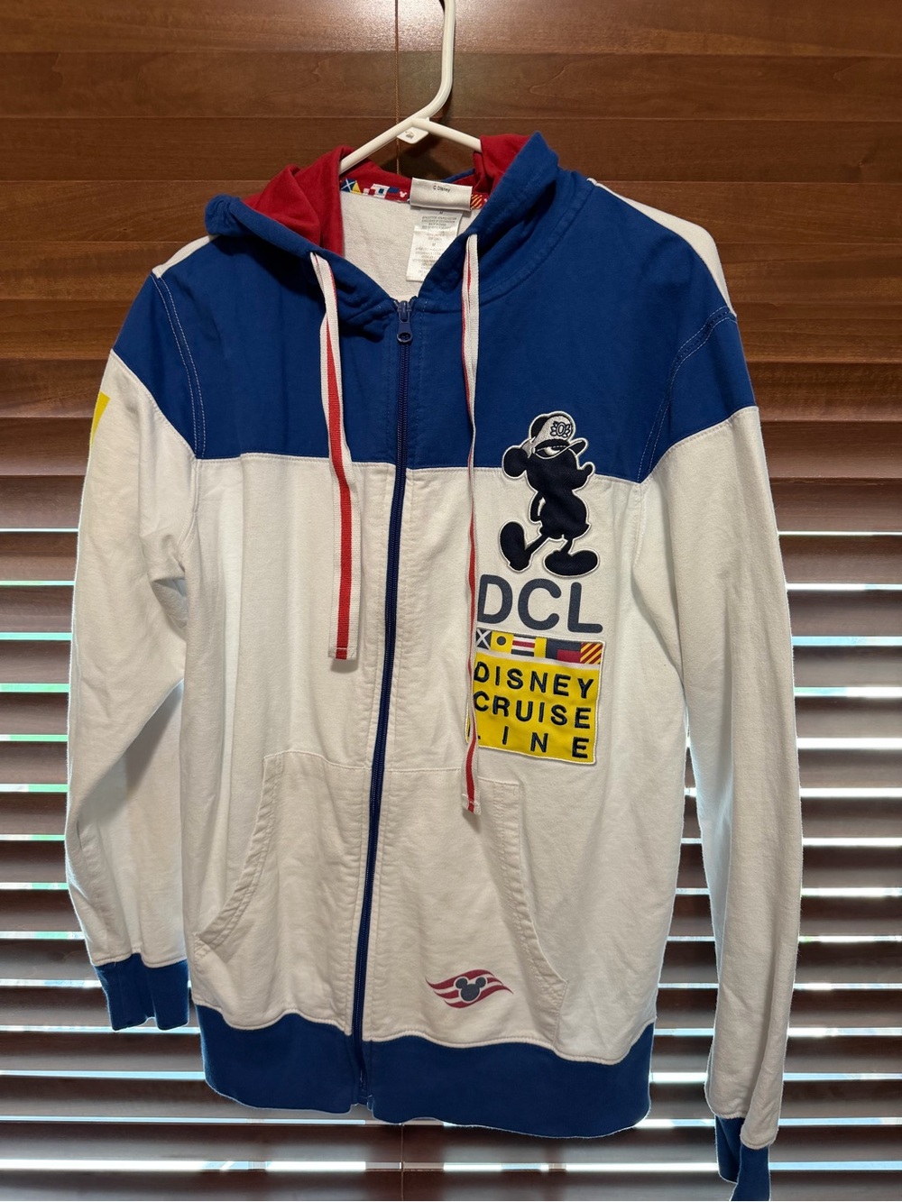 Disney Cruise Line Hooded Zip Sweatshirt in Red, Blue, White